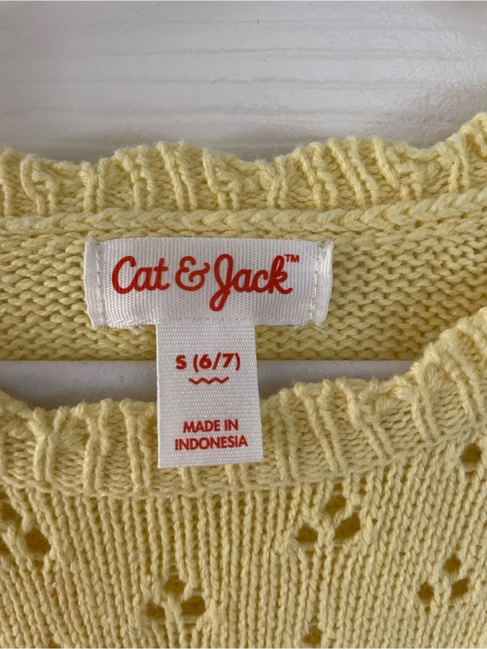 Cat & Jack Pale Yellow Knit Flutter-Sleeve Dress